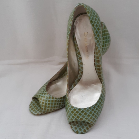 Enzo Angiolini Shoes - ENZO ANGIOLINI green PUMPS peep toe